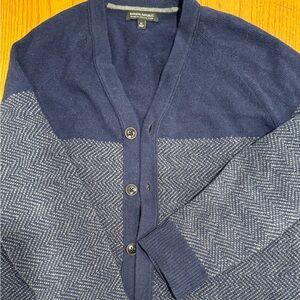 Banana Republic Navy Herringbone Cardigan